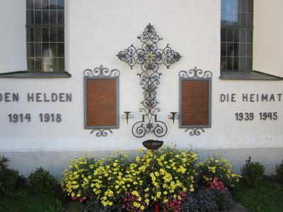 Image in window at Niederau church